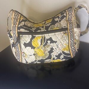 Vera Bradley Floral Shoulder Bag in Yellow and Gray